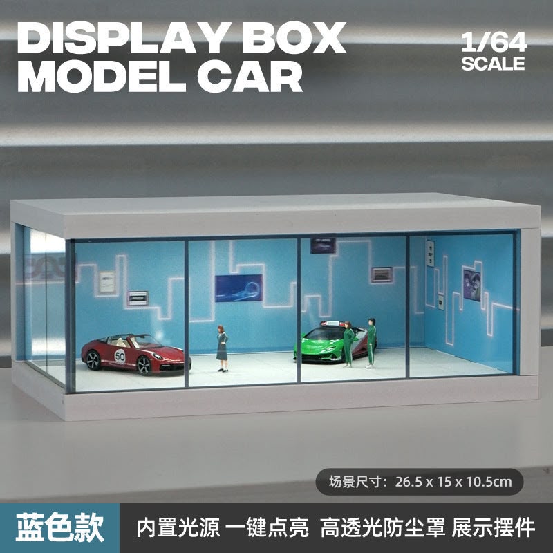 1:64 Scale Single Car Parking Space Diorama Box with LED Light-4