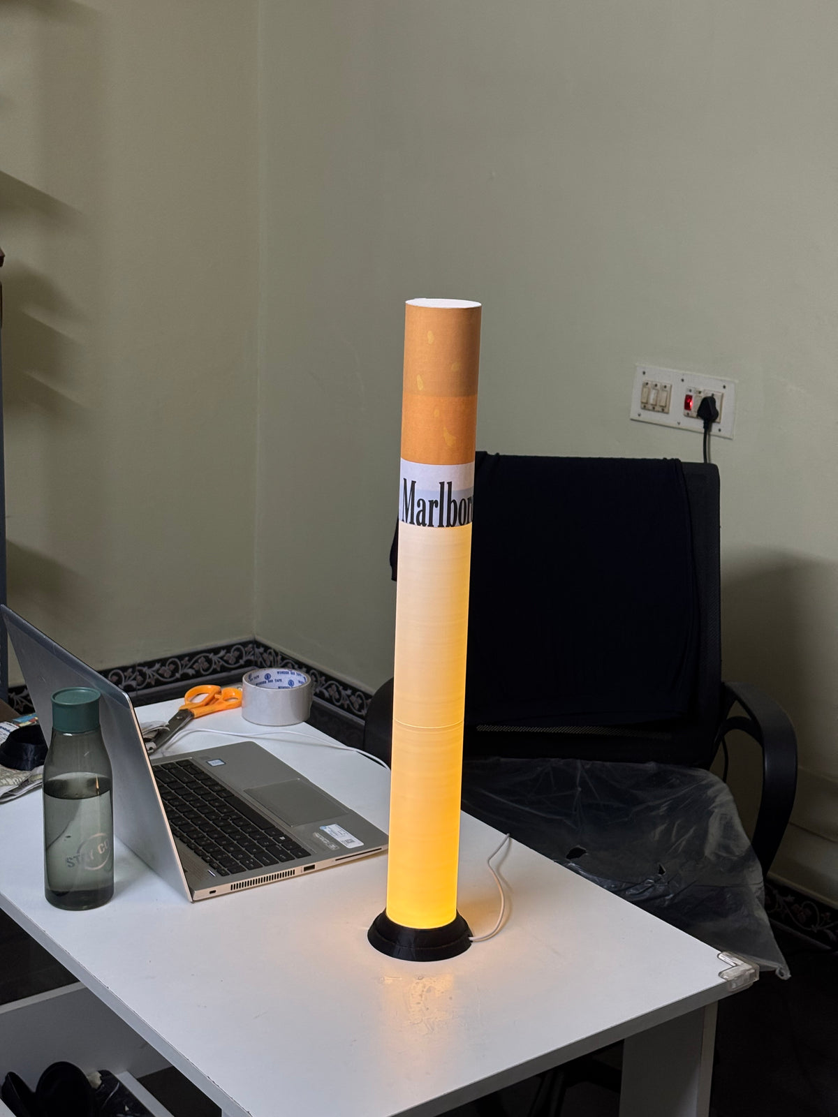 Retro Cigarette-Inspired LED Desk Lamp (5v input , 60CM)| Modern Novelty Ambient Standing Lamp | Warm White Mood Light for Living Room, Bedroom, Gaming Room & Cafe Decor