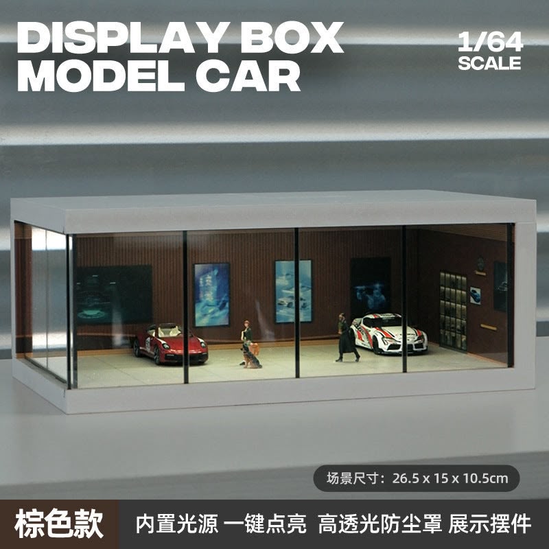 1:64 Scale Single Car Parking Space Diorama Box with LED Light-5