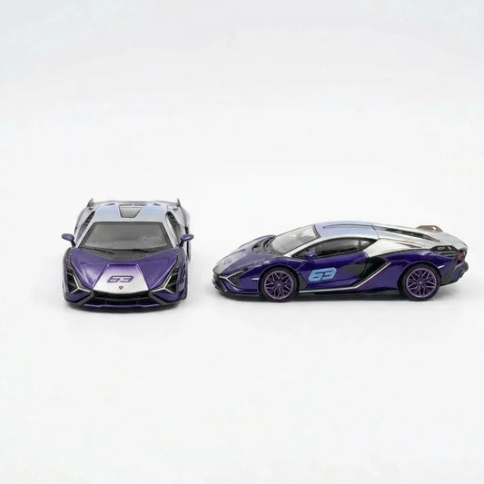 PosterCars | Lamborghini Sián FKP 37 | Violet | 1:64 Scale | Diecast Model Car