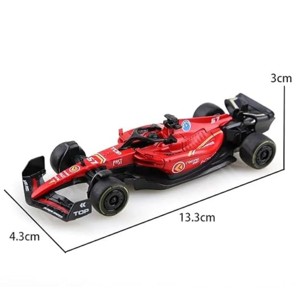 Red Formula racing car die-cast model by Aima