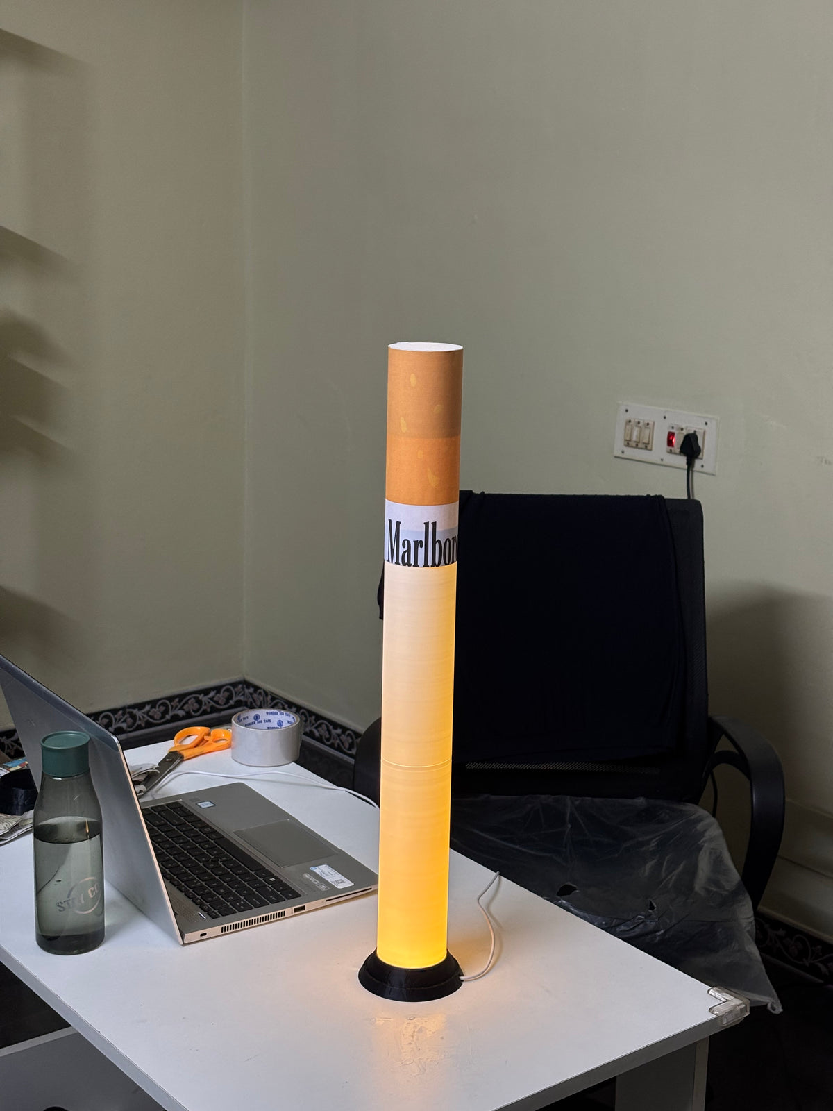 Retro Cigarette-Inspired LED Desk Lamp (5v input , 60CM)| Modern Novelty Ambient Standing Lamp | Warm White Mood Light for Living Room, Bedroom, Gaming Room & Cafe Decor