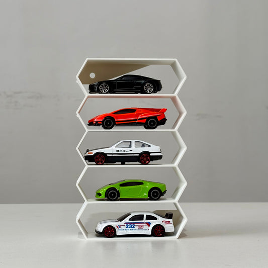 Hot Wheels 1:64 Diecast Display Stand – 5 Rack Honeycomb Model Car Display Stand (Cars Not Included)