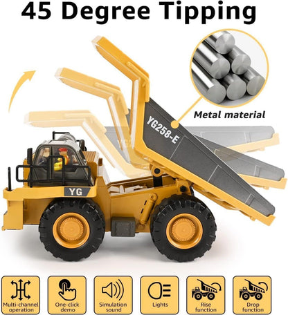 9-CH 1:24 Remote Control (R/C) Construction Dump Truck