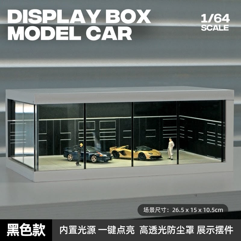 1:64 Scale Single Car Parking Space Diorama Box with LED Light-3