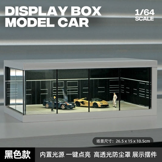 1:64 Scale Single Car Parking Space Diorama Box with LED Light-3