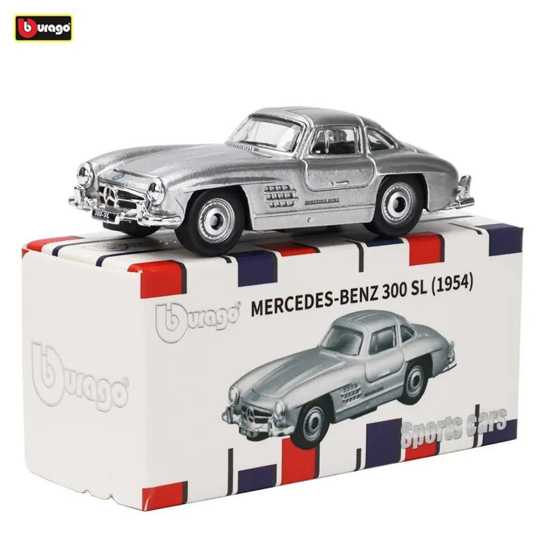 Bburago 1:64 Scale 1954 Mercedes-Benz 300 SL Gullwing Silver Diecast Metal Model Car