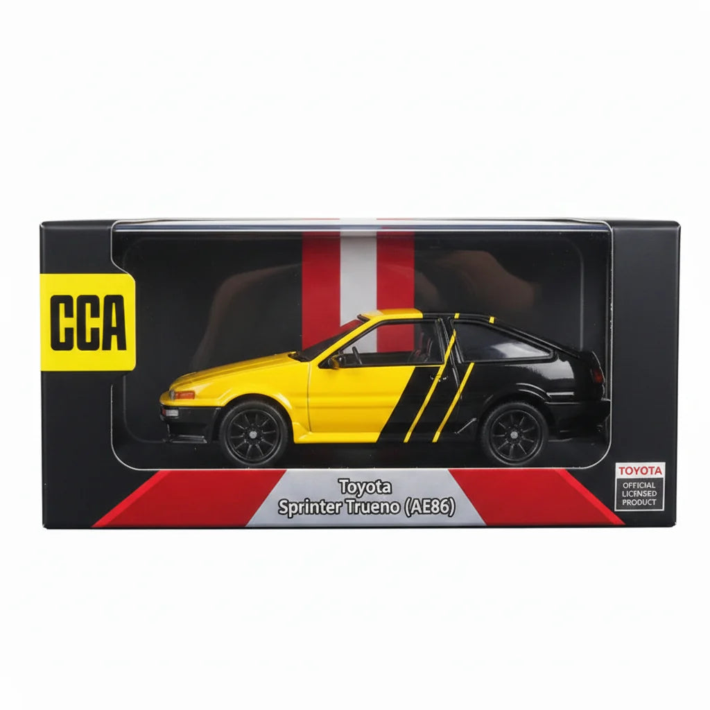 CCA | Toyota AE86 Yellow Black | 1:64 Scale | Diecast Car | Acrylic Display Case
