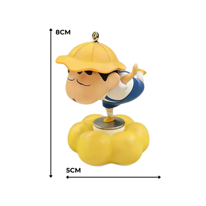 Crayon Shinchan | 6CM | Rotating Figure | Car Dashboard Ornament | Anime Desktop Decor | Stress Relief
