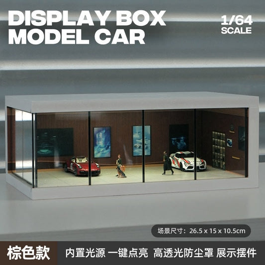 1:64 Scale Single Car Parking Space Diorama Box with LED Light-5
