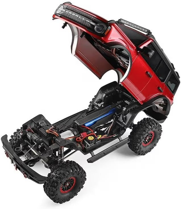 WL-Toys 104020 Bronco 1/10 Scale RC Crawler - 4WD Off-Road Remote Control Car, Electric Winch, 550 Brushed Motor, Dual Speed, High Torque Climbing Vehicle | India Edition (Silver)