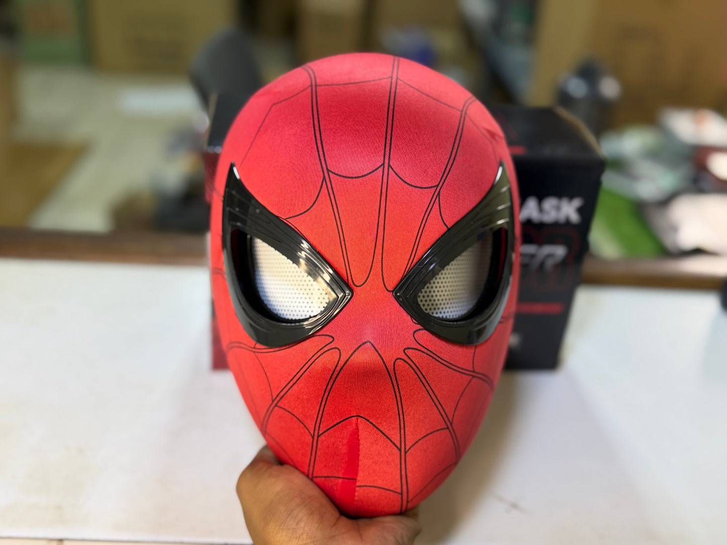 Spider-Man Costume Cosplay Manual Mask With Jaw Control
