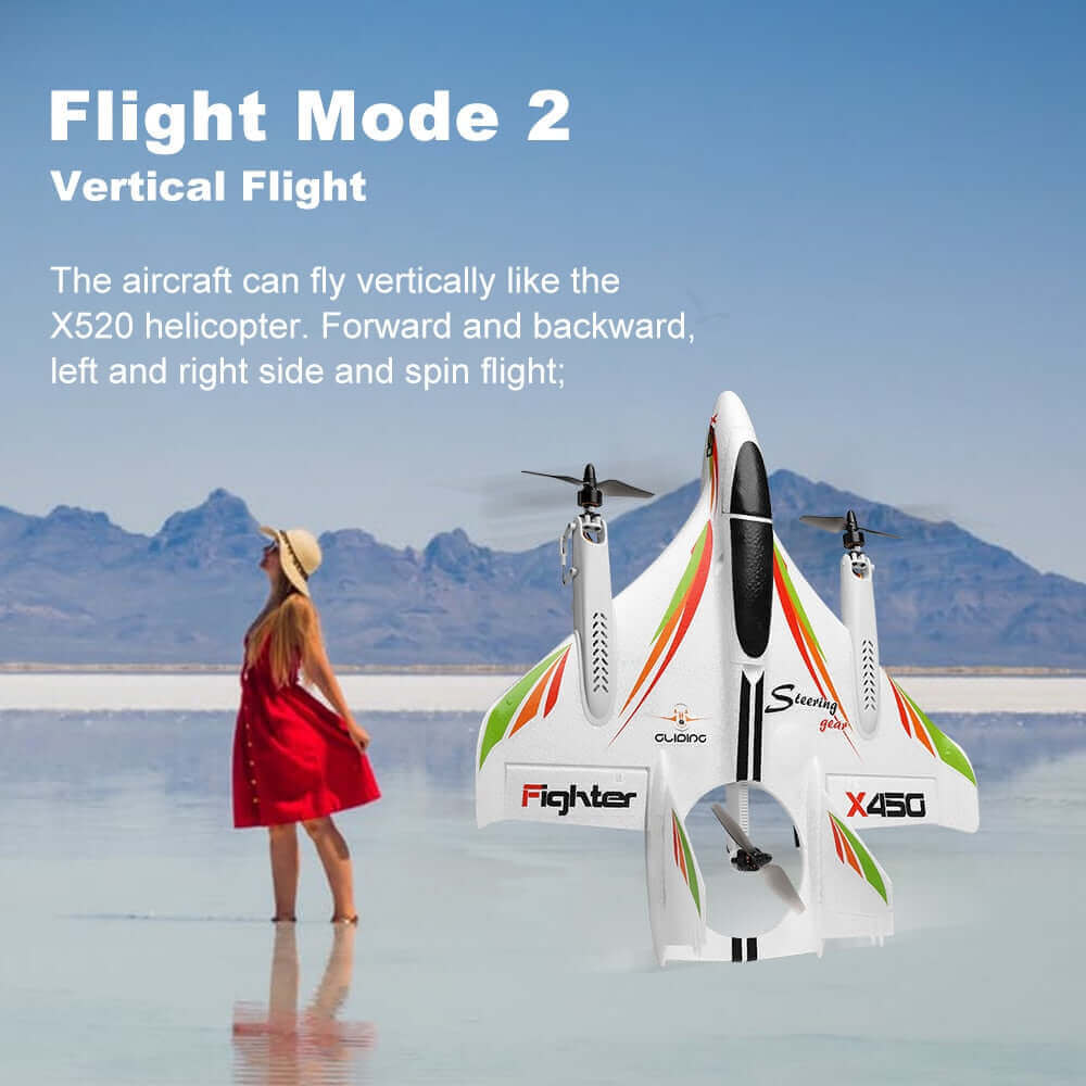 GoolRC WLtoys XK X450 Aviator Airplane 2.4GHz 6 Channel Brushless Motor RC Aircraft