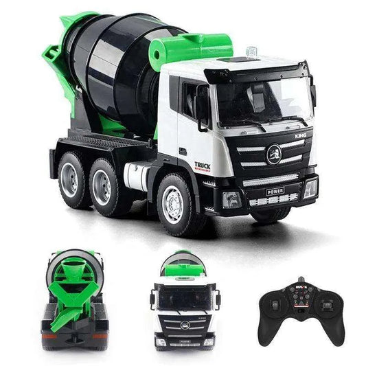HUINA 1557 1:18 Scale RC Mixer Truck 9 Channel Alloy Construction Vehicle