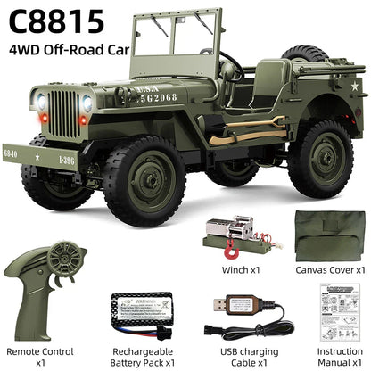 JJRC C8815 1:10 4WD Willys Military Jeep RC