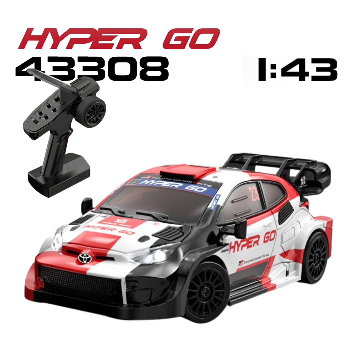 MJX Hyper Go 43308 1:43 Toyota GR Yaris Rally1 RC car red