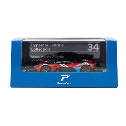 PosterCars | Aston Martin Valkyrie | Red | 1:64 Scale | Diecast Model Car