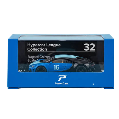 PosterCars | Bugatti Chiron Super Sport | Blue | 1:64 Scale | Diecast Model Car