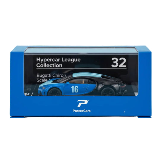 PosterCars | Bugatti Chiron Super Sport | Blue | 1:64 Scale | Diecast Model Car