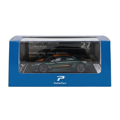 PosterCars | Koenigsegg Jesko Absolut | Dark Green | 1:64 Scale | Diecast Model Car