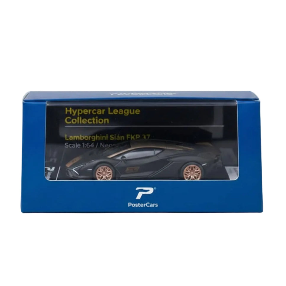 PosterCars | Lamborghini Sián FKP 37 | Black | 1:64 Scale | Diecast Model Car