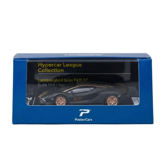 PosterCars | Lamborghini Sián FKP 37 | Black | 1:64 Scale | Diecast Model Car