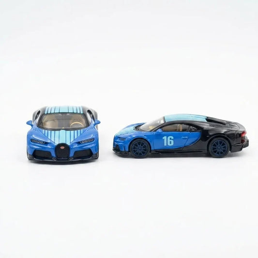 PosterCars | Bugatti Chiron Super Sport | Blue | 1:64 Scale | Diecast Model Car