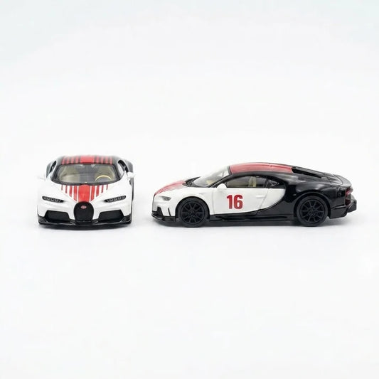 PosterCars | Bugatti Chiron Super Sport | White | 1:64 Scale | Diecast Model Car