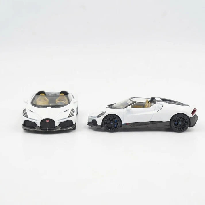 PosterCars | Bugatti Mistral | White | 1:64 Scale | Diecast Model Car