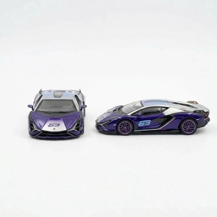 PosterCars | Lamborghini Sián FKP 37 | Violet | 1:64 Scale | Diecast Model Car