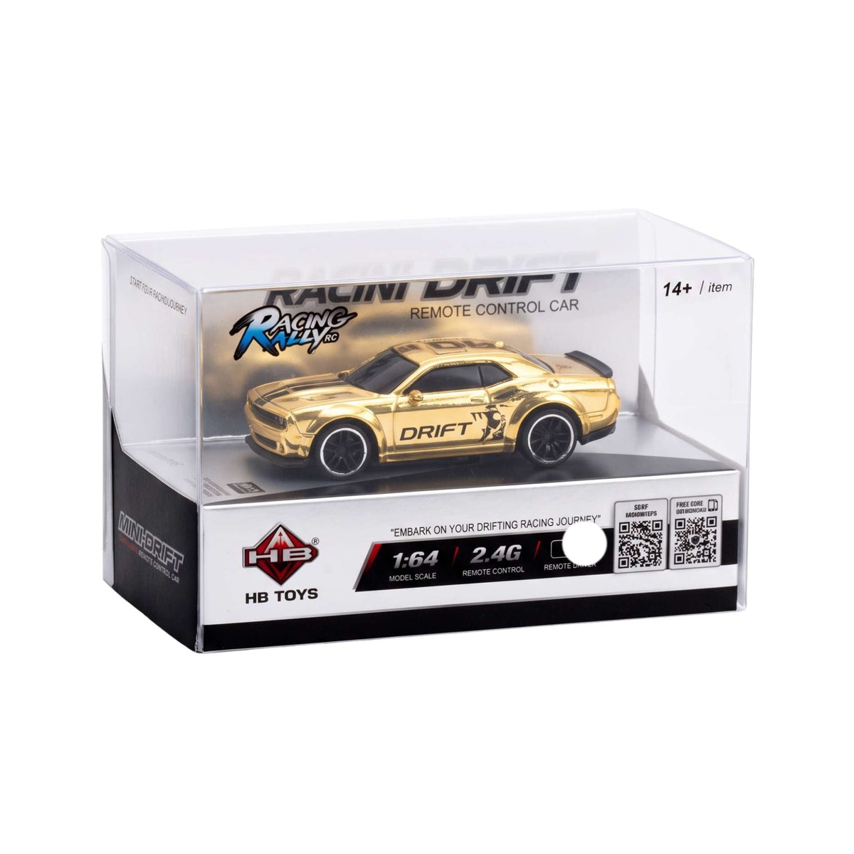 Racing Rally HB-RP6402-1 Gold Ford Mustang 1:64 4WD RC Drift Car