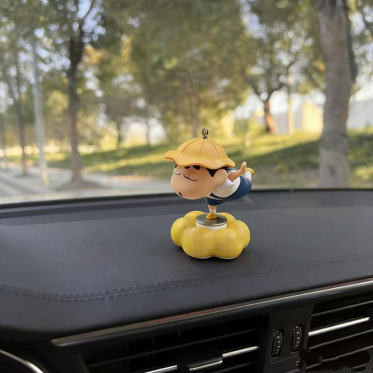 Crayon Shinchan | 6CM | Rotating Figure | Car Dashboard Ornament | Anime Desktop Decor | Stress Relief