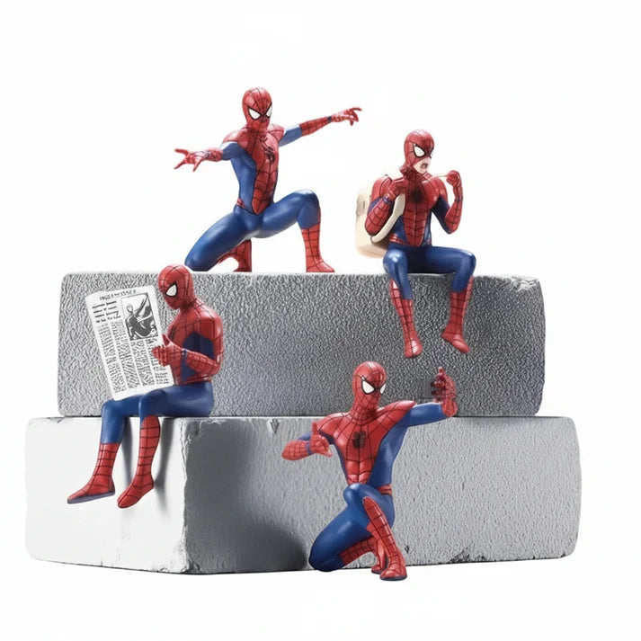 Spider-Man Miniature Action Figure 4 Pcs – Car Dashboard, Desk