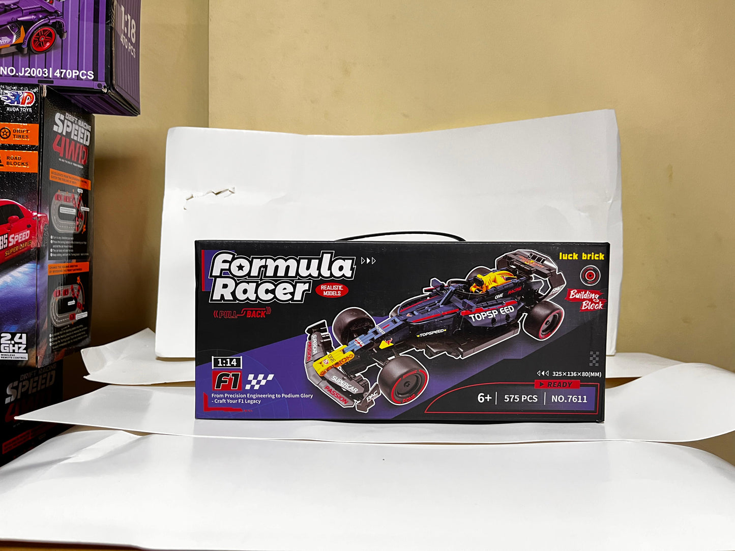 Max Verstappen Formula Racer Pull-Back Building Block Set (NO.7611)